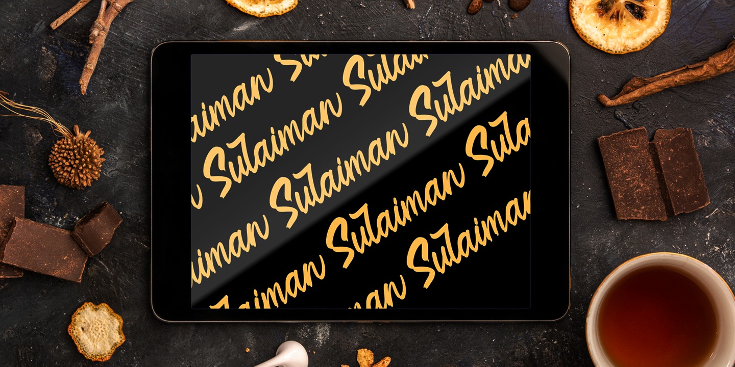 Ejemplo de fuente Sulaiman Regular